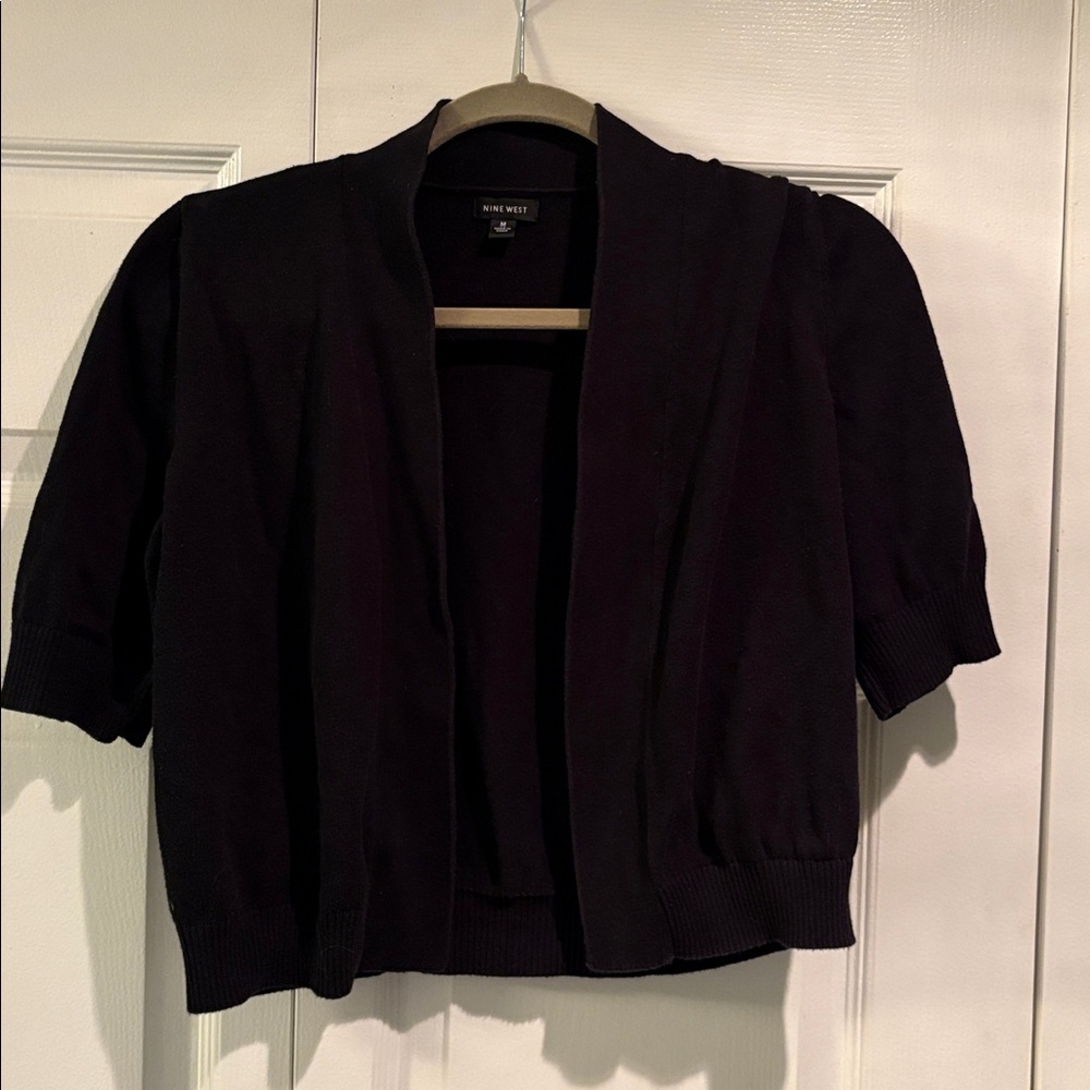 Vintage Nine West Black Knit‎ Cardigan Sweater Women's Size M Regular Solid